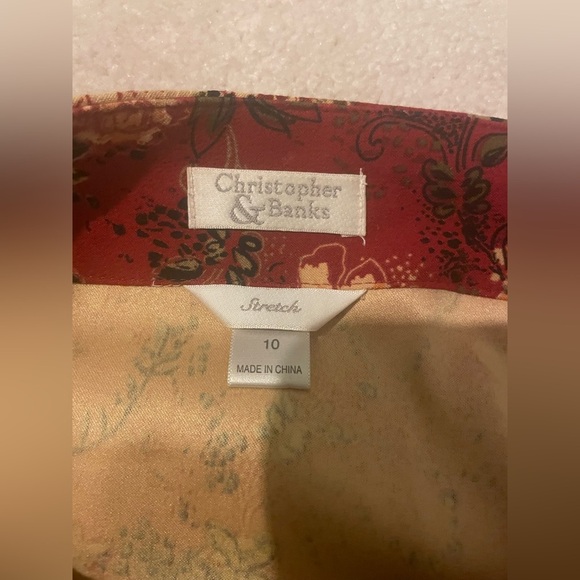 Christopher & Banks wrap skirt-size 10 like new beautiful floral wrap skirt - Picture 6 of 8
